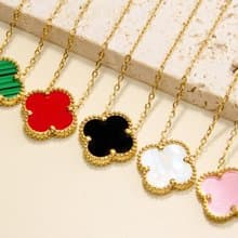 貝母四葉草項鍊 | 幸運草珍珠母貝頸鏈 | 簡約主義 | 18K鍍金 |