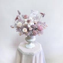 高腳永生花桌花擺飾 乾燥花手作盆栽設計