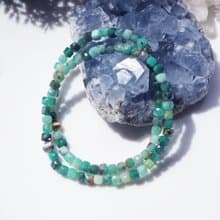 母岩つきエメラルドの一連ブレスレット　夏嶺 かれい