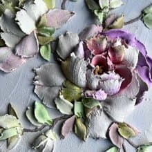 Peony sculpture painting 3d floral wall decor 3d flowers art