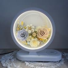 永生花藍芽音樂/手機無線充電/ 觸控式夜燈  三合一功能檯燈