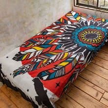 Colorful Feather Multi Cloth | Bed Cover