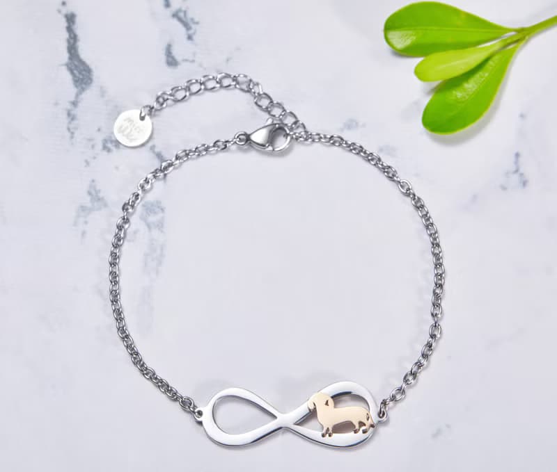 臘腸狗手鍊 - 永恆與狗系列-抗敏醫療鋼