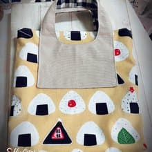 可愛黃色飯糰 輕便手提包