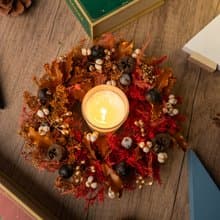 【聖誕裝飾x交換禮物】 永生雪松聖誕花圈 楓紅聖誕版