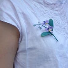 元森手作 蝴蝶蘭微鉤編織植物森林系胸針 節日禮物胸針