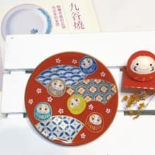 【九谷燒】青郊窯緣起小盤-扇面達摩