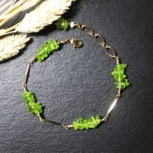 VIIART。原上草。橄欖石古著金手鍊不挑手圍
