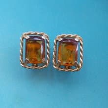 Vintage Jewelry  西洋古董飾品 SARAH COV Wild Honey 夾式耳環