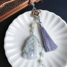 天然緬甸玉 翡翠 螭龍 如意 一葉致富 發財 包掛 禮物 車掛