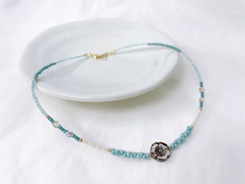 富士の花 || 復古串珠項鍊 頸鏈 鎖骨鏈