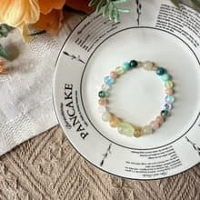 彩虹葡萄晶貔貅彈性手鍊