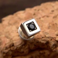 黒/シルバー925 ピアス/片耳用/シンプル/シルバーアクセサリー メンズ/男性プレゼント/pe53