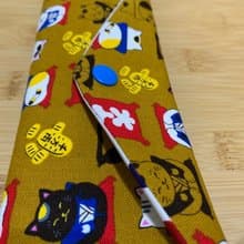 文青風環保筷袋 ~ 日系招財貓 耐看咖 收納 手作餐具袋