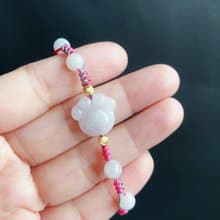 天然緬甸玉翡翠 冰白翡 貓掌 超療癒 可愛 萌 手繩 禮物