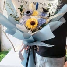 海藏設計│騎士精神。大無畏湛藍 畢業花束