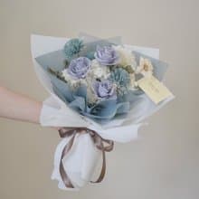 /乾燥永生花束藍色/儀式感 生日 永生花 求婚 登記 玫瑰