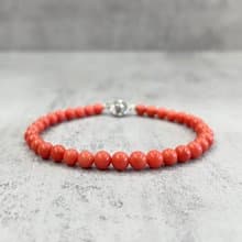 天然珊瑚手鍊 圓珠5.5~6.5mm 沙丁 優質天然珊瑚