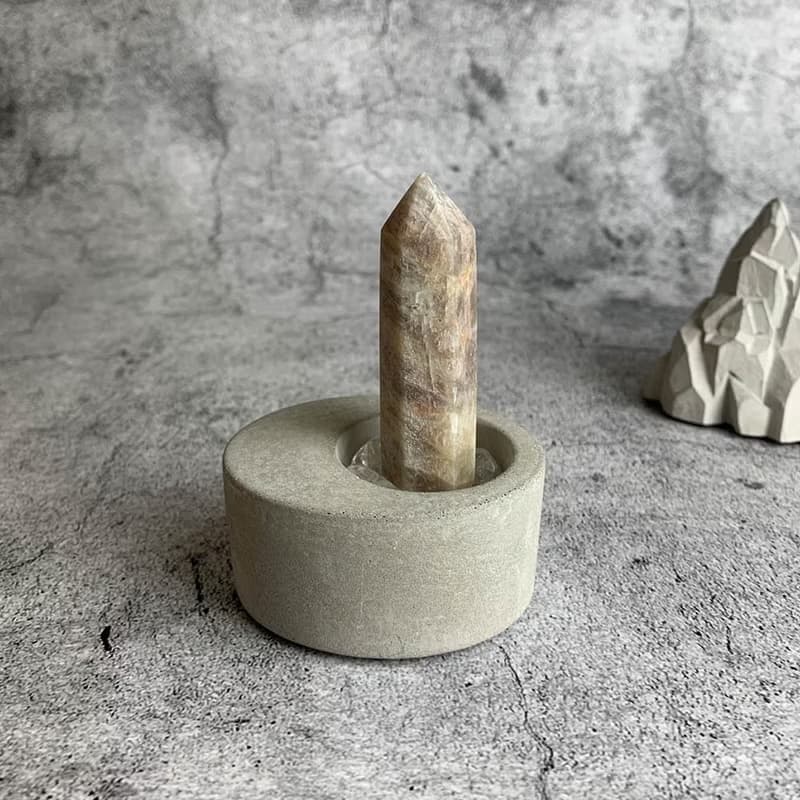 水晶柱- 日月同輝  辦公室療癒微景觀 裝置擺飾 一物一圖