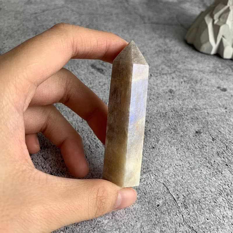 水晶柱- 日月同輝  辦公室療癒微景觀 裝置擺飾 一物一圖