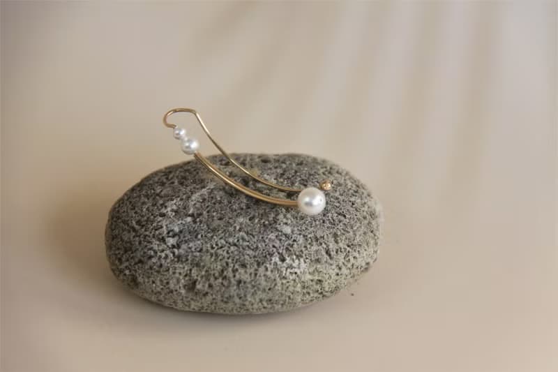 【禮物】耳骨夾-Happy clip earring 哈皮系 水晶珍珠個性