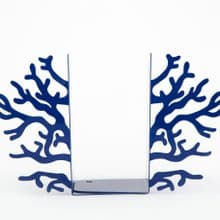 Decorative Metal Bookends - Corals Dark Blue edition - functional decor for home