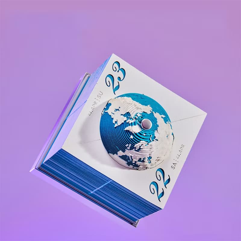 2024 3D 立體紙雕地球日曆【英文國際通用版】環保綠 - 順豐空運