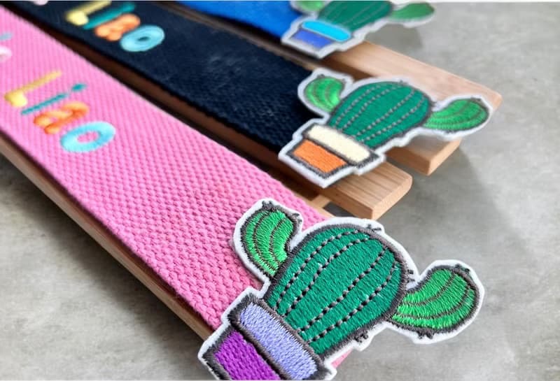 個人化全彩姓名刺繡行李飄帶-仙人掌款