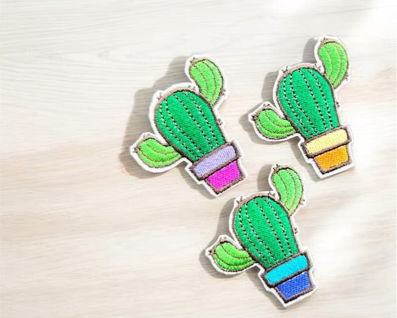 個人化全彩姓名刺繡行李飄帶-仙人掌款
