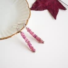 Pink Tourmaline Earrings, 925 Silver, Capricorn Stone, valentine daygift