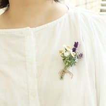 薰衣草 洋甘菊 花束胸針 L 人手鉤針編織 日本天然麻線 清新優雅