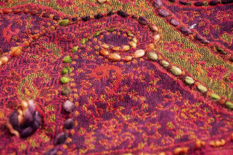 喀什米爾Cashmere/水煮羊毛披肩/針織圍巾/刺繡圍巾/羊絨披巾-花
