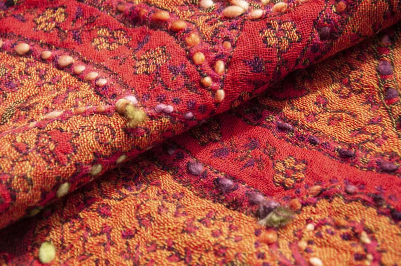 喀什米爾Cashmere/水煮羊毛披肩/針織圍巾/刺繡圍巾/羊絨披巾-花