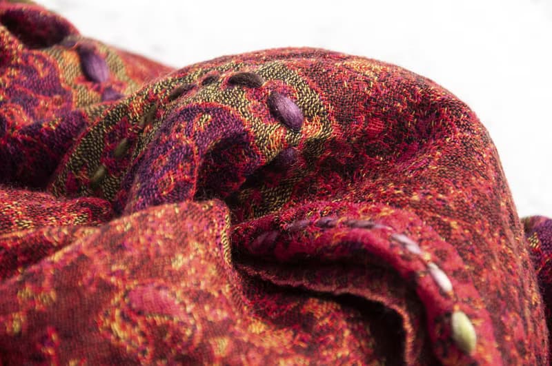 喀什米爾Cashmere/水煮羊毛披肩/針織圍巾/刺繡圍巾/羊絨披巾-花