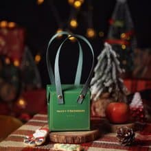 【禾果】【聖誕禮盒】Xmas手提聖誕方形禮盒-綠色(內含4包果乾)