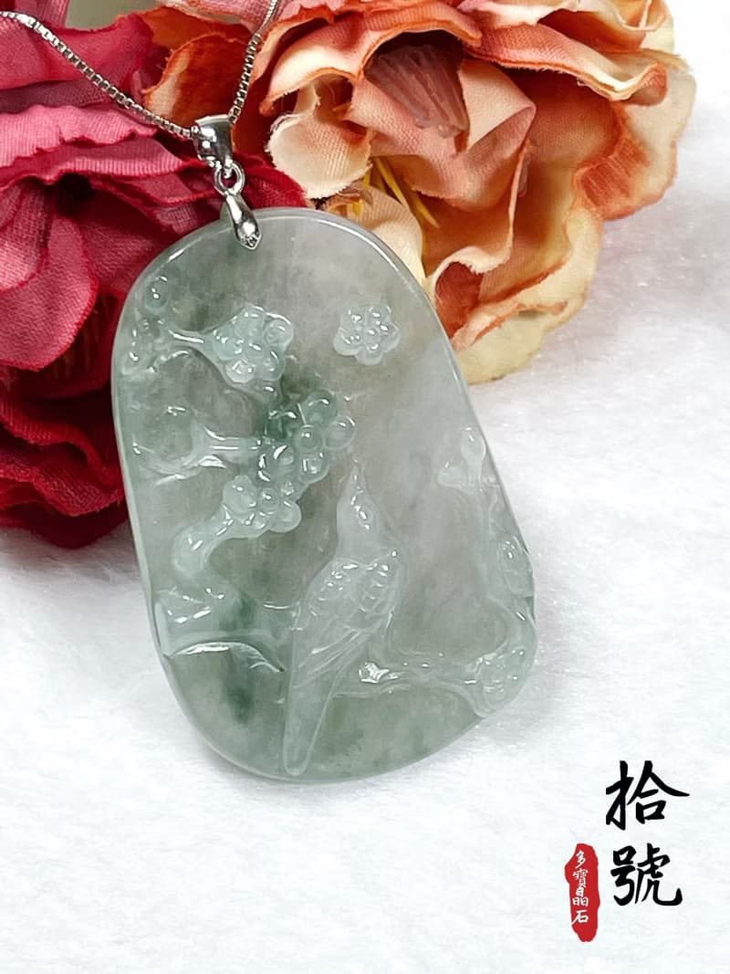 多寶晶石/天然飄花翡翠/喜上眉梢/大喜臨門/藍花/結婚禮物/長輩