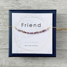 天然石系列 | 摩斯密碼 Friend 朋友 紫水晶手鍊 閨蜜姊妹禮物