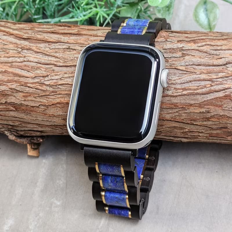 【木製バンド】EINBAND AppleWatch 天然木バンド 20mm ラピスラズリ×サンダルウッド