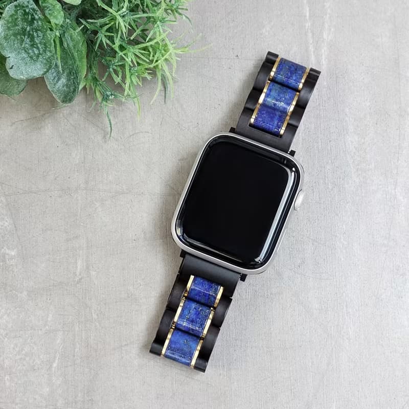 【木製バンド】EINBAND AppleWatch 天然木バンド 20mm ラピスラズリ×サンダルウッド