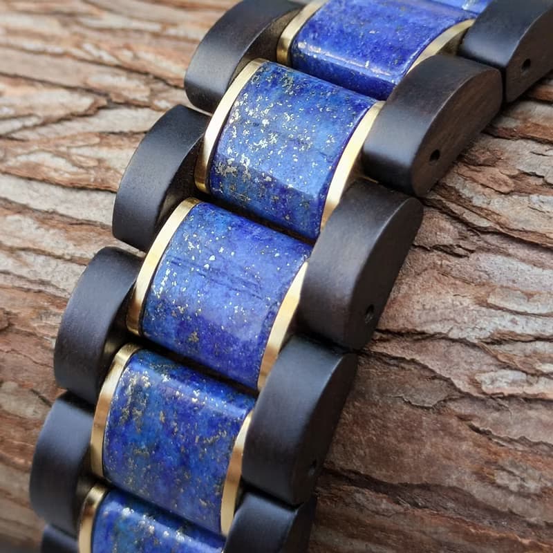 【木製バンド】EINBAND AppleWatch 天然木バンド 20mm ラピスラズリ×サンダルウッド