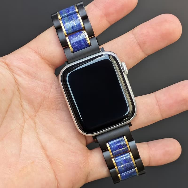【木製バンド】EINBAND AppleWatch 天然木バンド 20mm ラピスラズリ×サンダルウッド