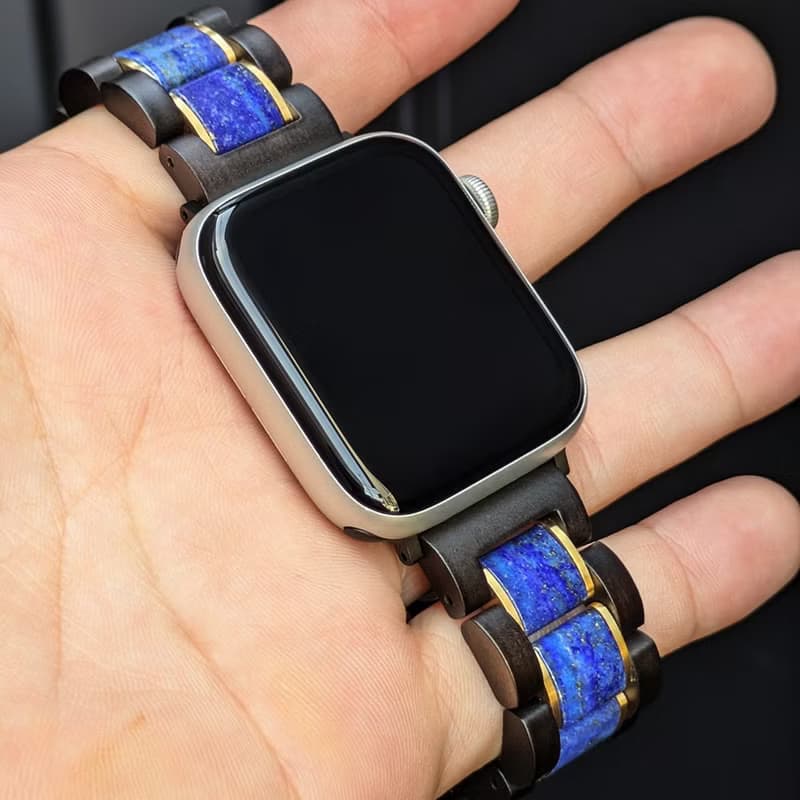 【木製バンド】EINBAND AppleWatch 天然木バンド 20mm ラピスラズリ×サンダルウッド