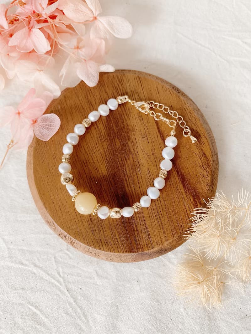 | 精油珠珍珠手鍊 | 飾品 x 手鍊手環 x 14K金 - 好做作