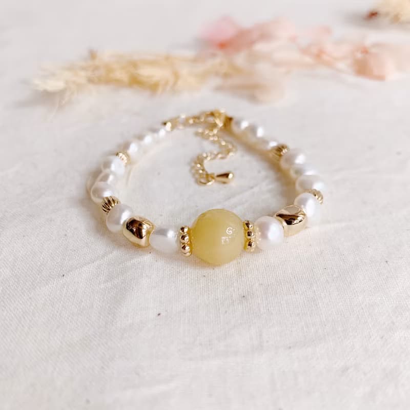 | 精油珠珍珠手鍊 | 飾品 x 手鍊手環 x 14K金 - 好做作