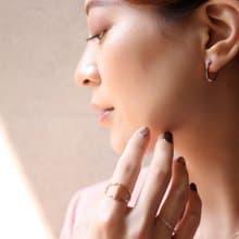 14K Oval CZ Earring 橢圓單鑽耳扣耳環