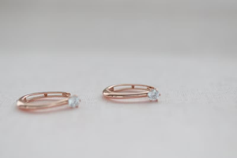14K Oval CZ Earring 橢圓單鑽耳扣耳環