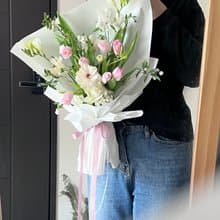 粉色鬱金香花束 鮮花花束 快速出貨 鬱金香 粉色系
