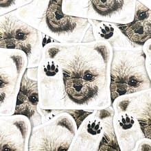 水彩插畫小動物 - 松鼠狗 PVC防水貼紙 (霧面) 行李箱貼紙 電腦