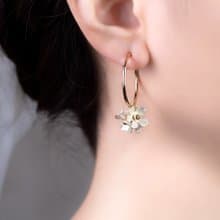 K14gf　スノーフラワーブーケ　フープピアス