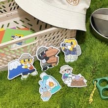 【Bubuworld露營系列】療癒動物大貼紙包 防水貼紙包 貓咪露營